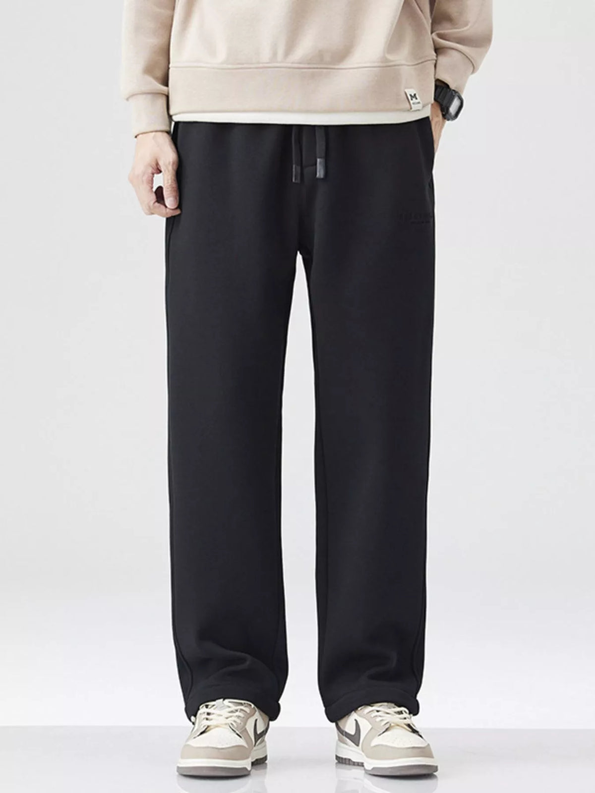 Men's Plus Size Wide Leg Pants in Black