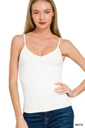 Zenana Double Layered V-neck Spaghetti Cami - Lilixa.store