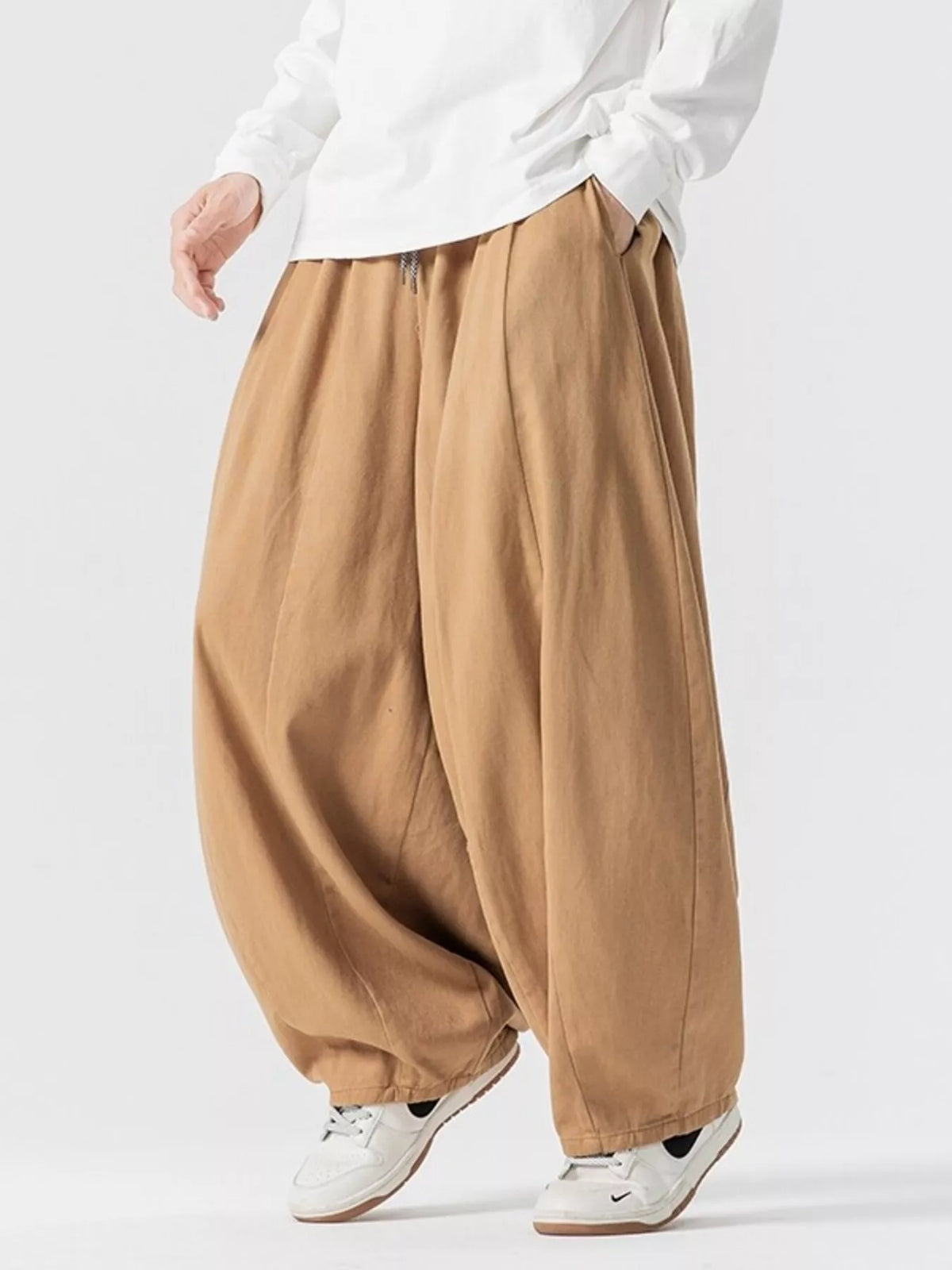 Men's Plus Size Loose Fit Drawstring Waist Casual Pants, view 2