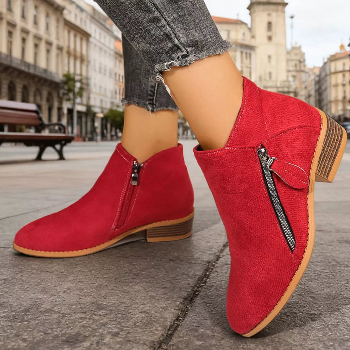 Point Toe Block Heels Boots - Lilixa.store
