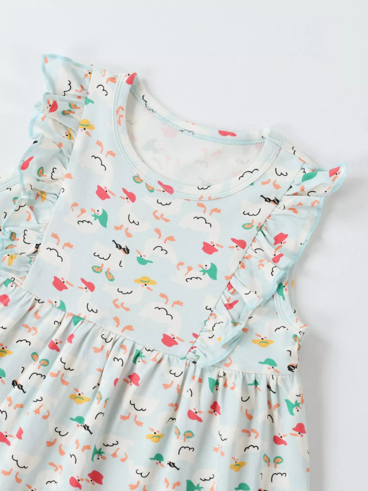 Children's Ruffle Sleeve Cartoon Print Dress - Lilixa.store
