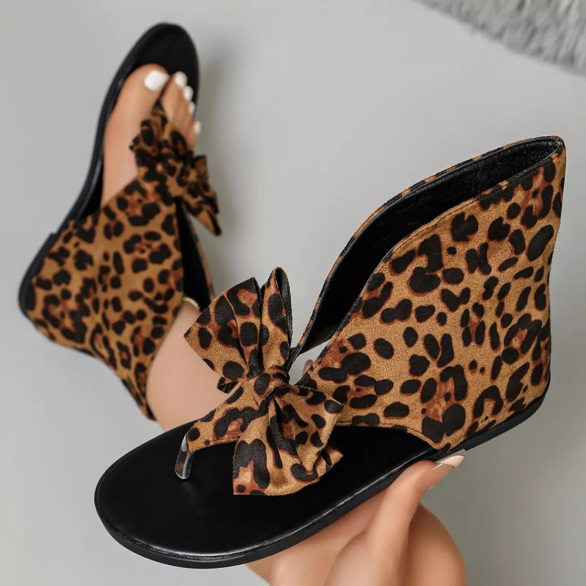Bow Toe Post Flats Sandals - Lilixa.store