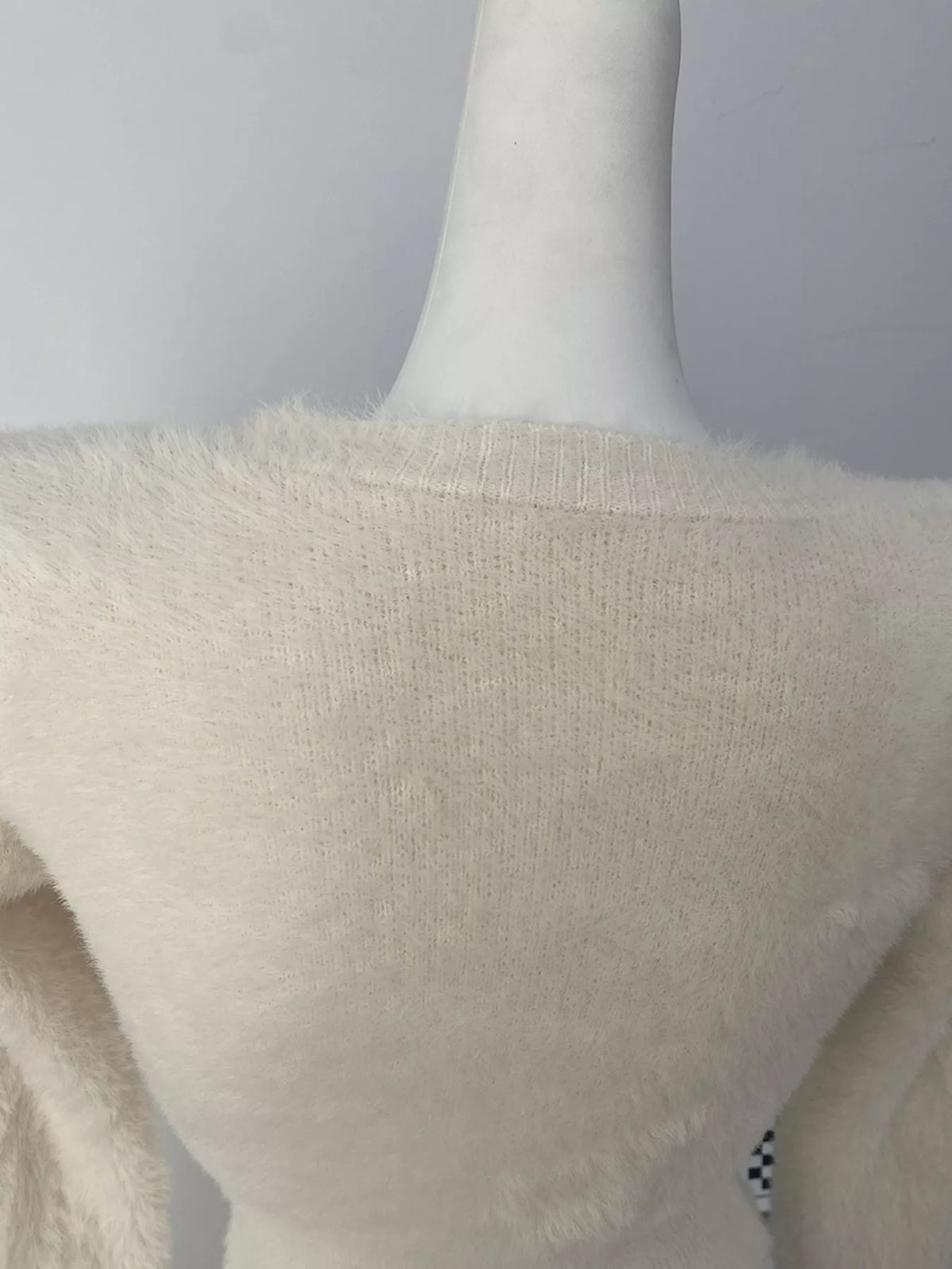 Soft Fuzzy Button-Down Cropped Cardigan, view 11