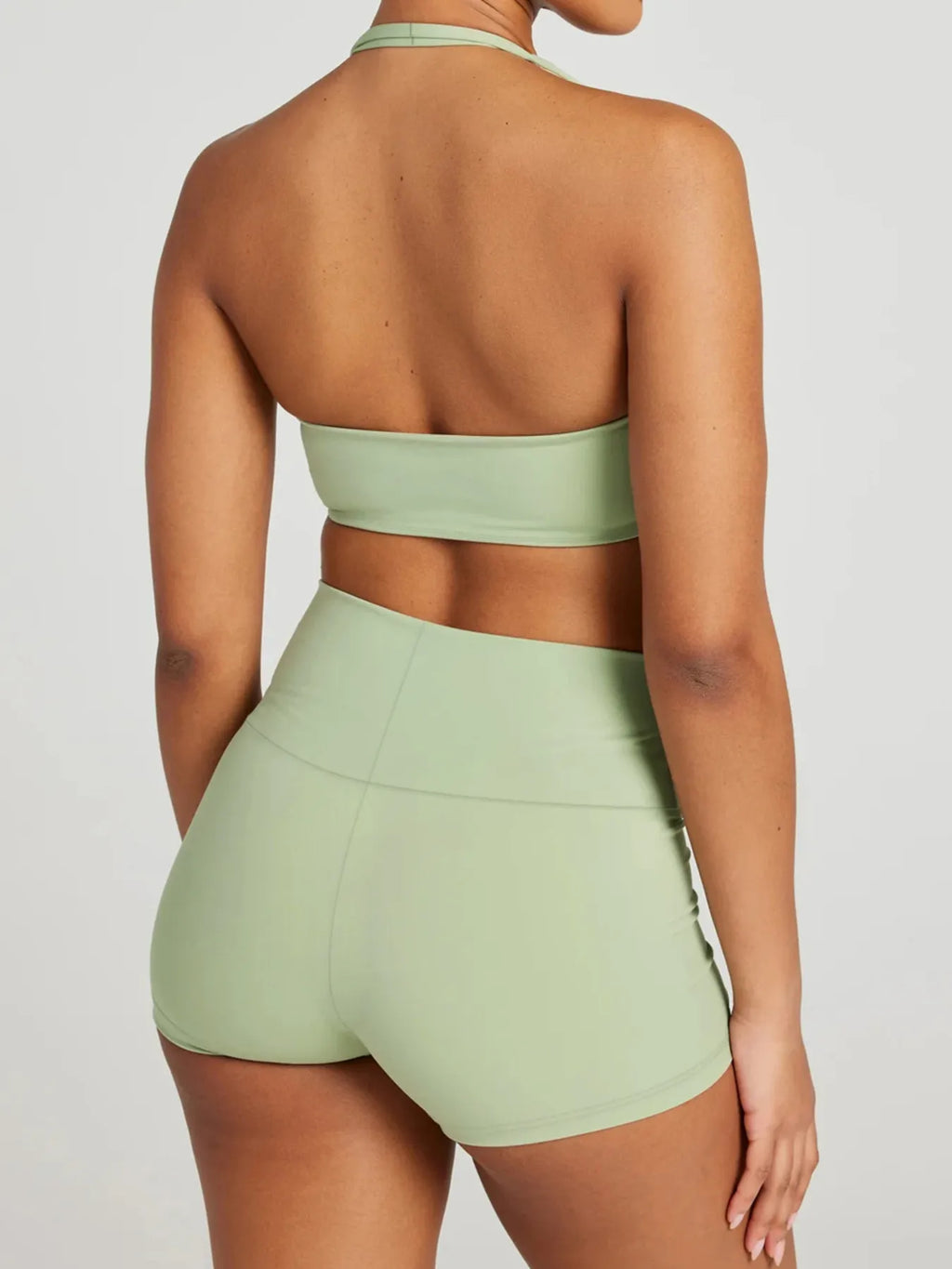 Halter Neck Cami and Shorts Active Set - Lilixa.store
