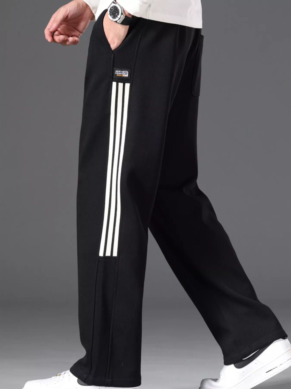 Men's Casual Striped Wide Leg Pants, view 2