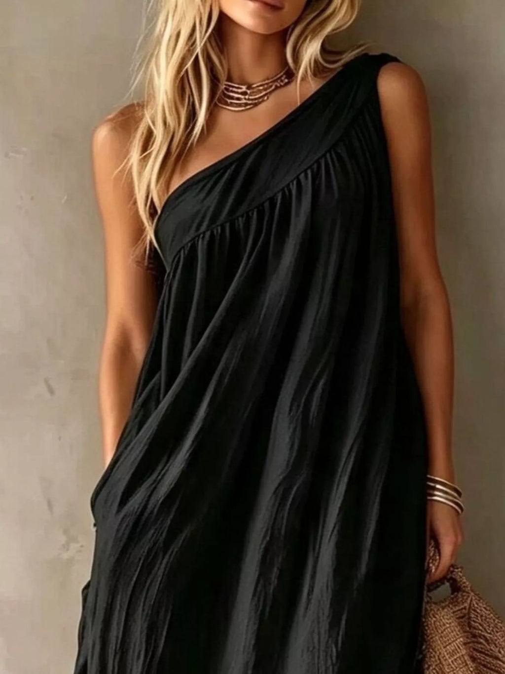 Full Size One-Shoulder Maxi Dress Plus Size - Lilixa.store
