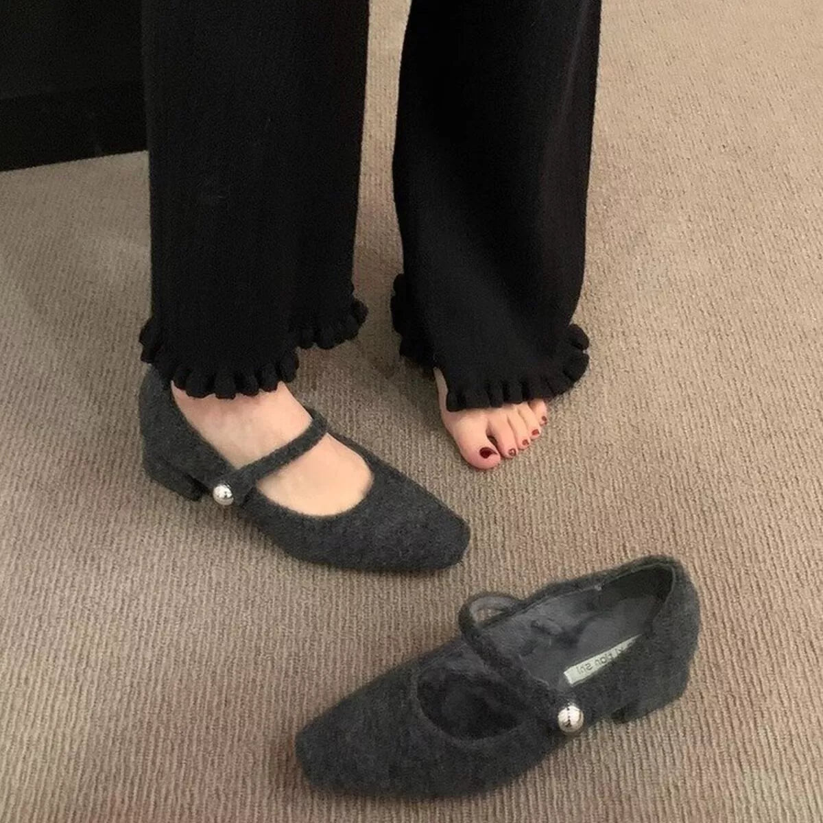 Elegant Block Heel Mary Jane Loafers, view 9
