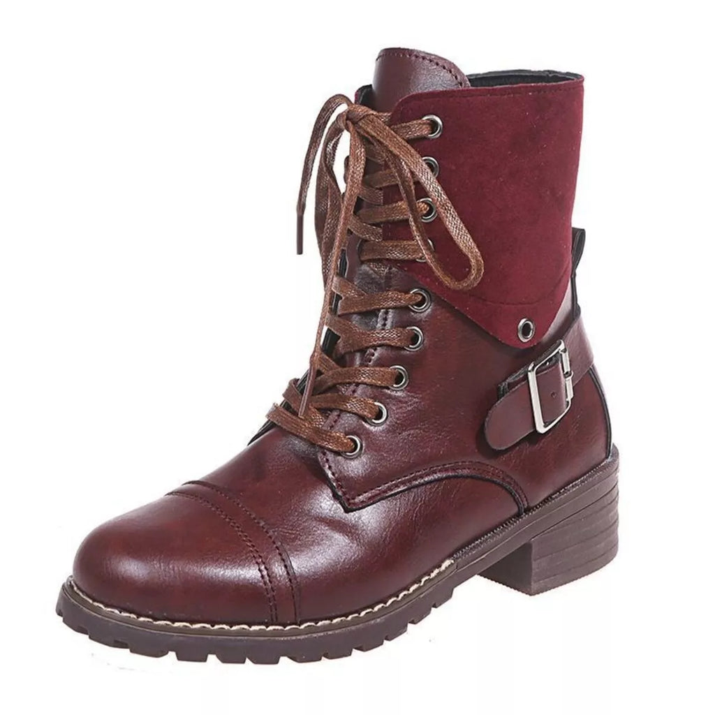 Lace-Up Block Heels Boots, view 4