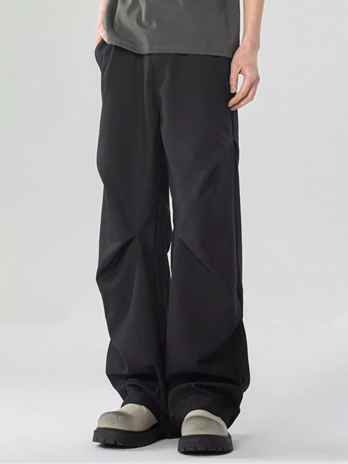 Men's Full Size Wide Leg Cargo Pants Plus Size in Black