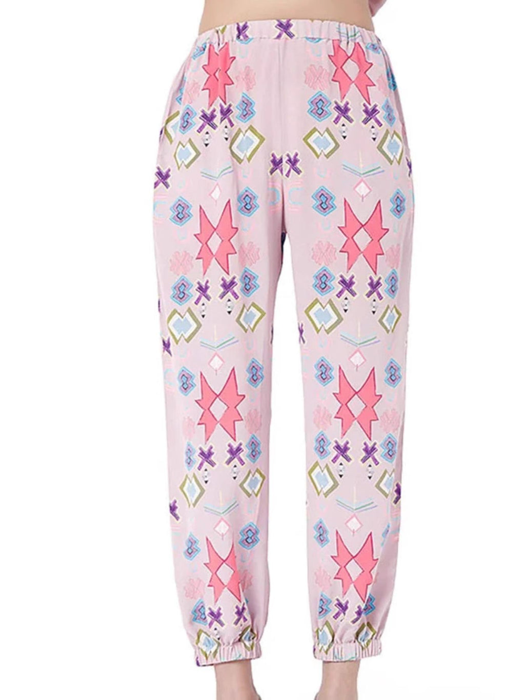 Printed Round Neck Long Sleeve Top and Pants Lounge Set - Lilixa.store