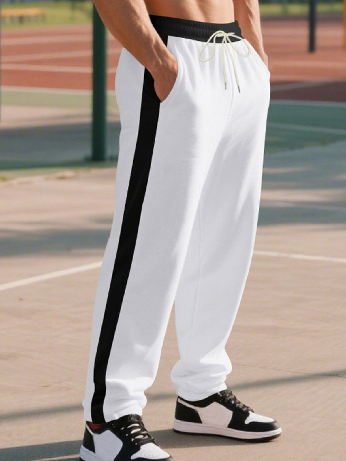 Men's Full Size Side Stripe Wide Leg Pants Plus Size, view 13