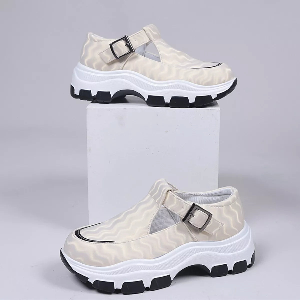 Round Toe Platform Loafers, view 6
