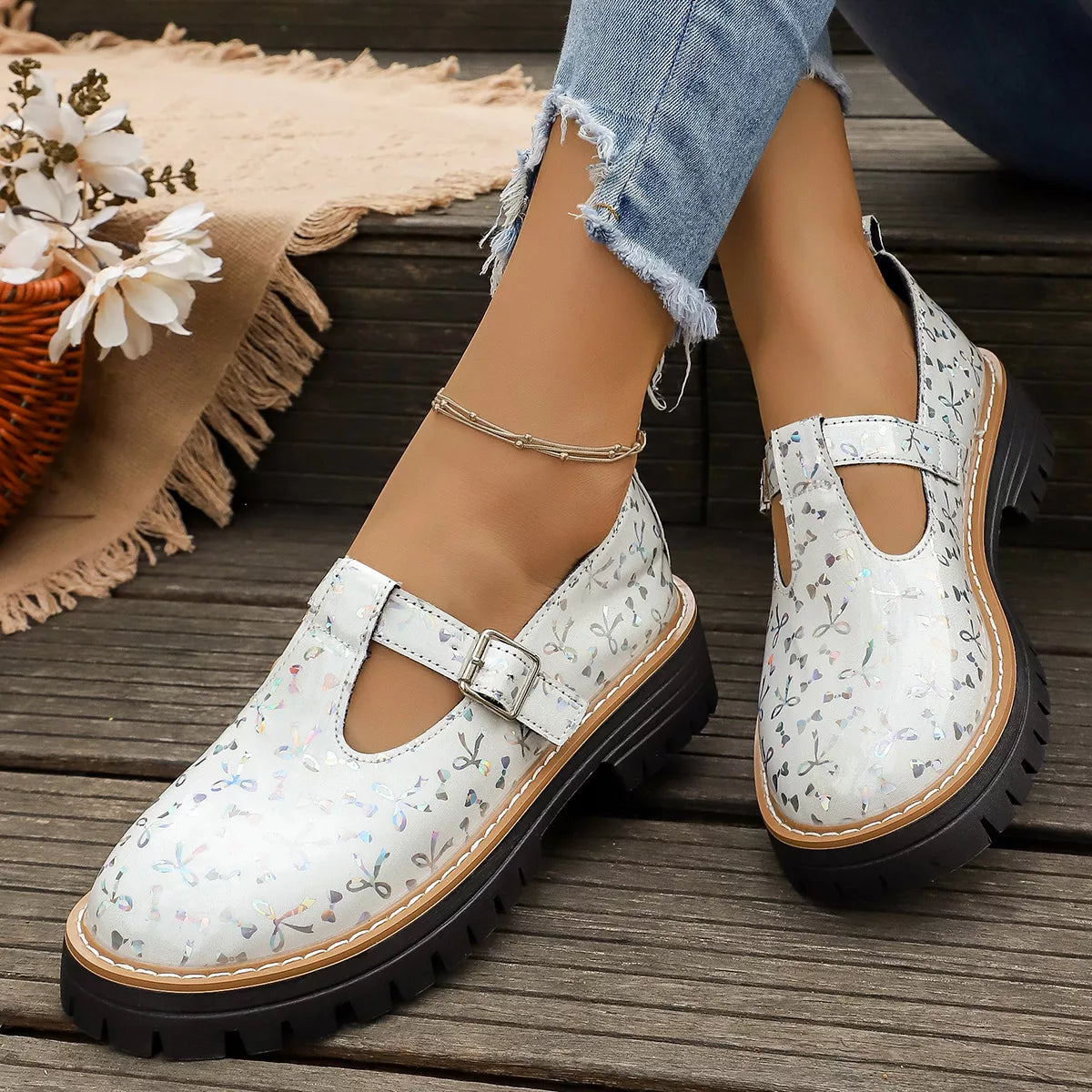 Round Toe Platform Loafers - Lilixa.store