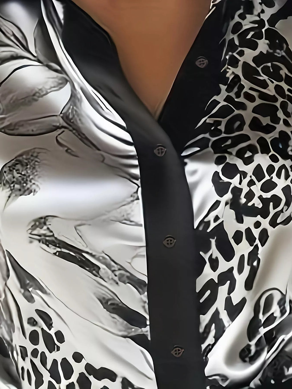 Satin Leopard Button Up Shirt - Lilixa.store