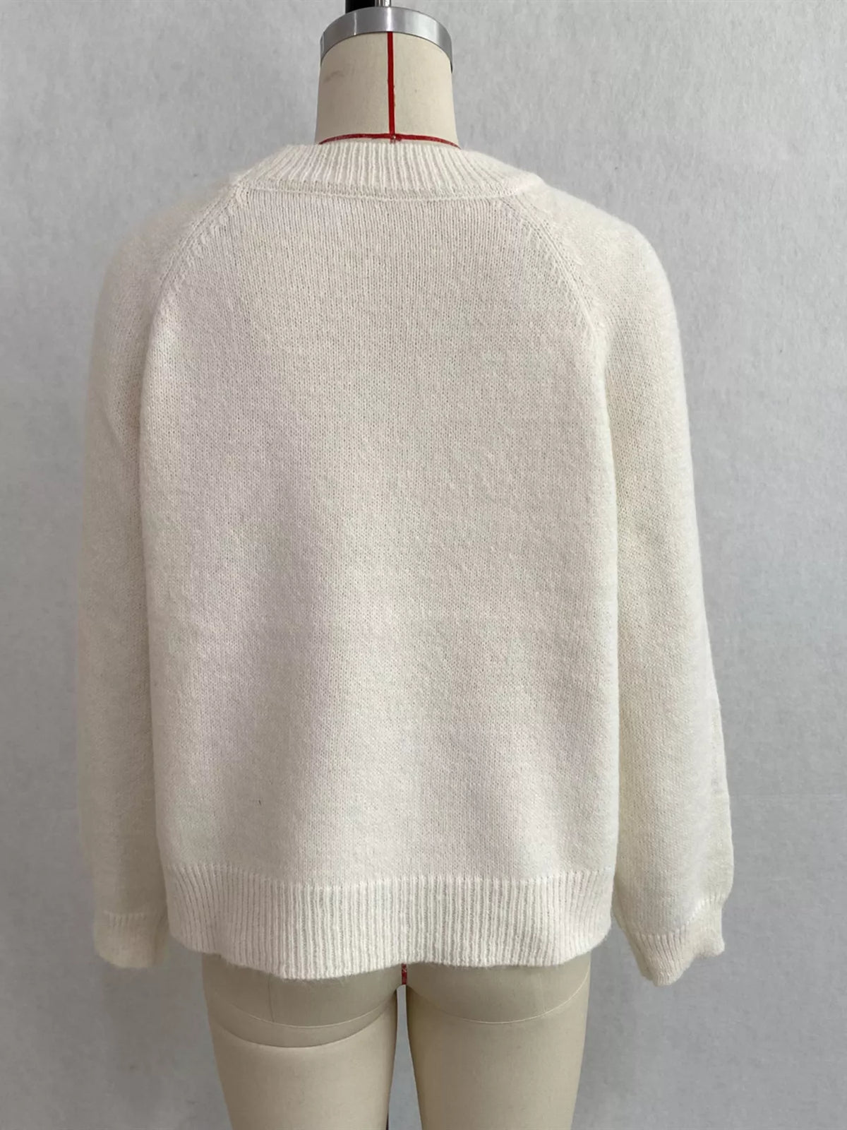 Floral Embroidered Round Neck Sweater, view 6