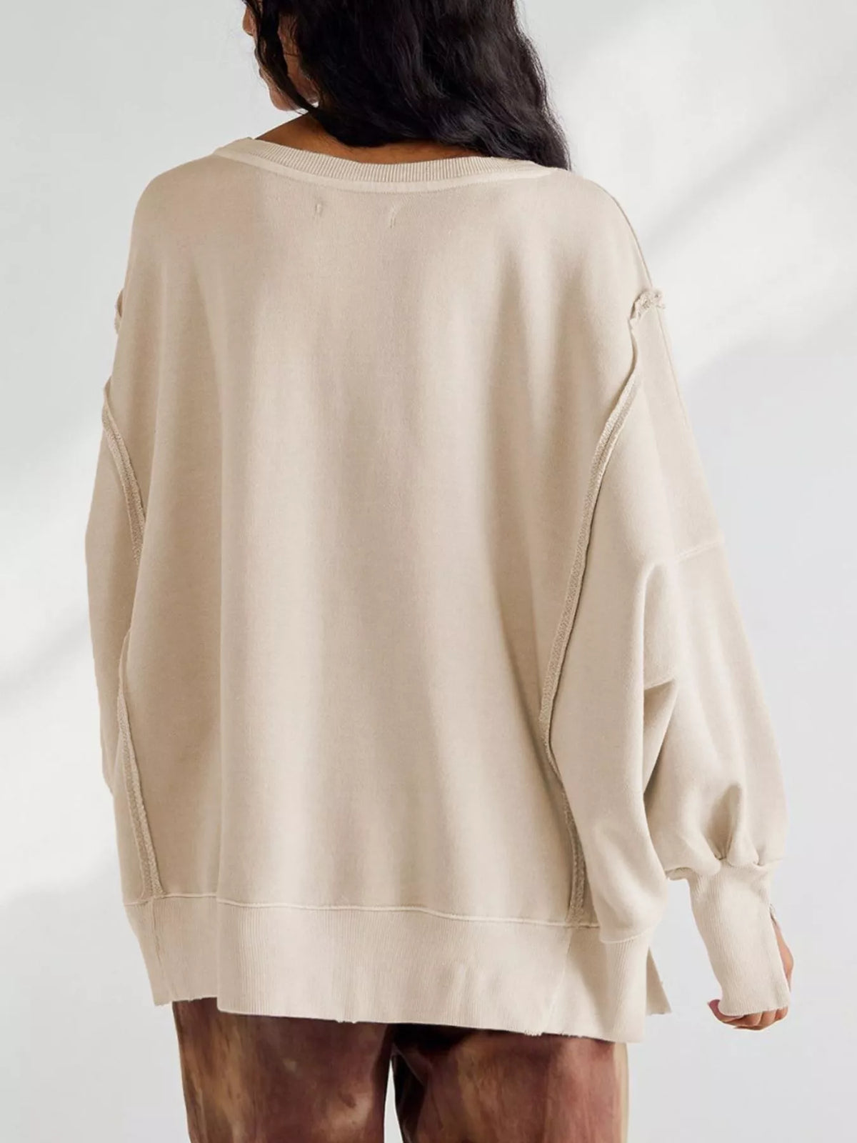 Oversized Relaxed Fit Crew Neck Sweatshirt, view 6