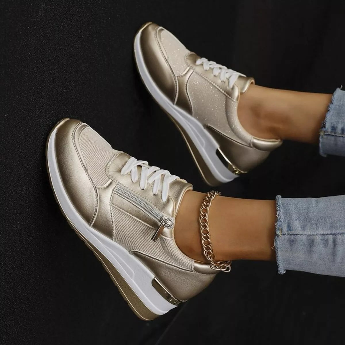 Lace Up Wedge Athletic - Lilixa.store