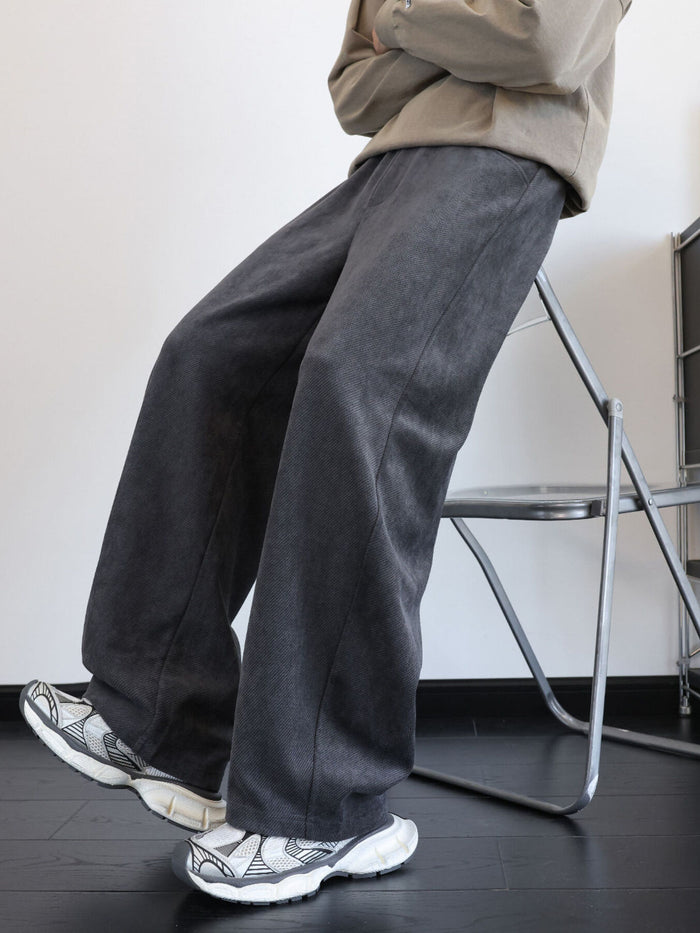 Men's Plus Size Wide-Leg Pants in Gray