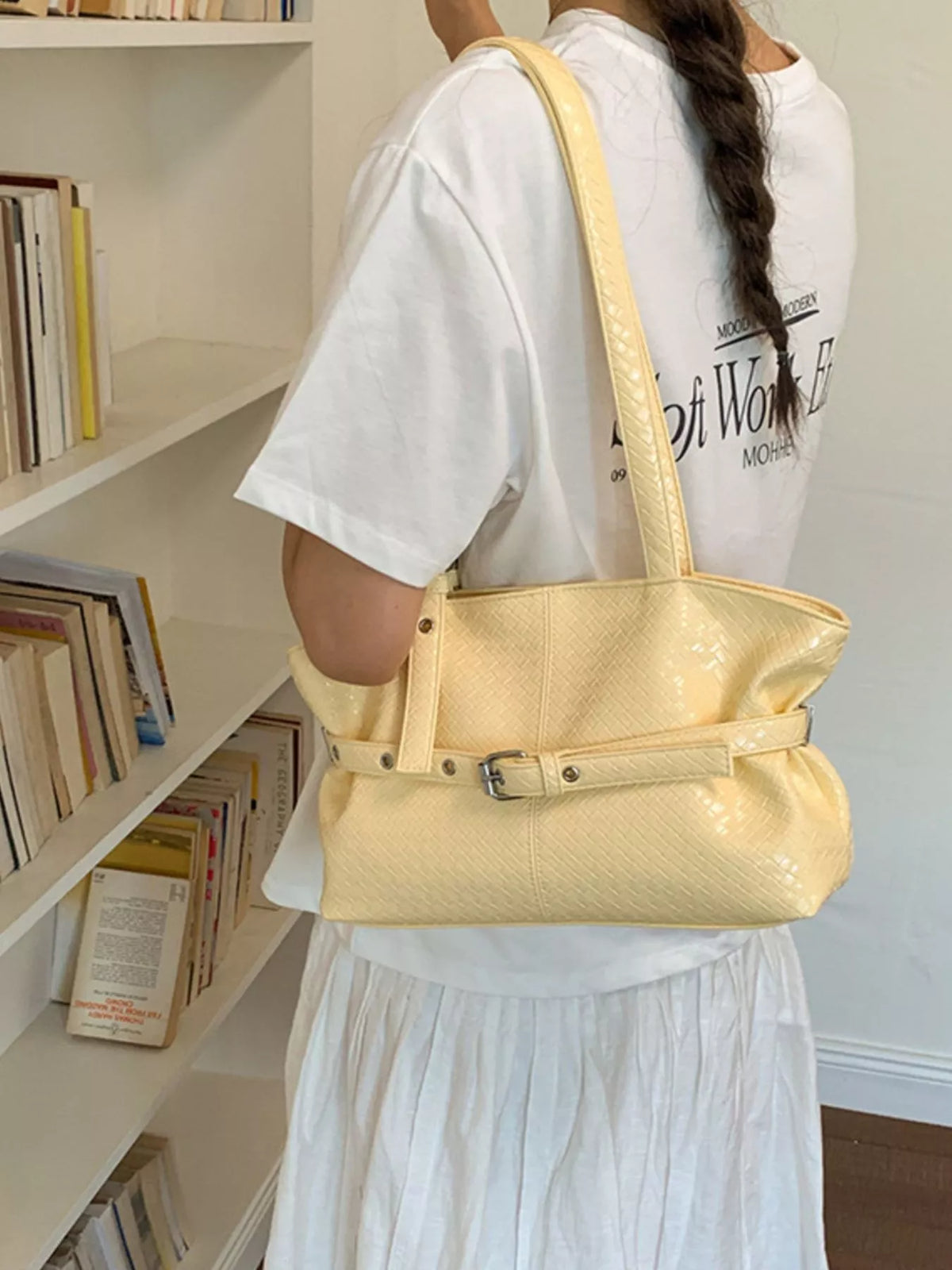 Buckle Detail Shoulder Bag - Lilixa.store