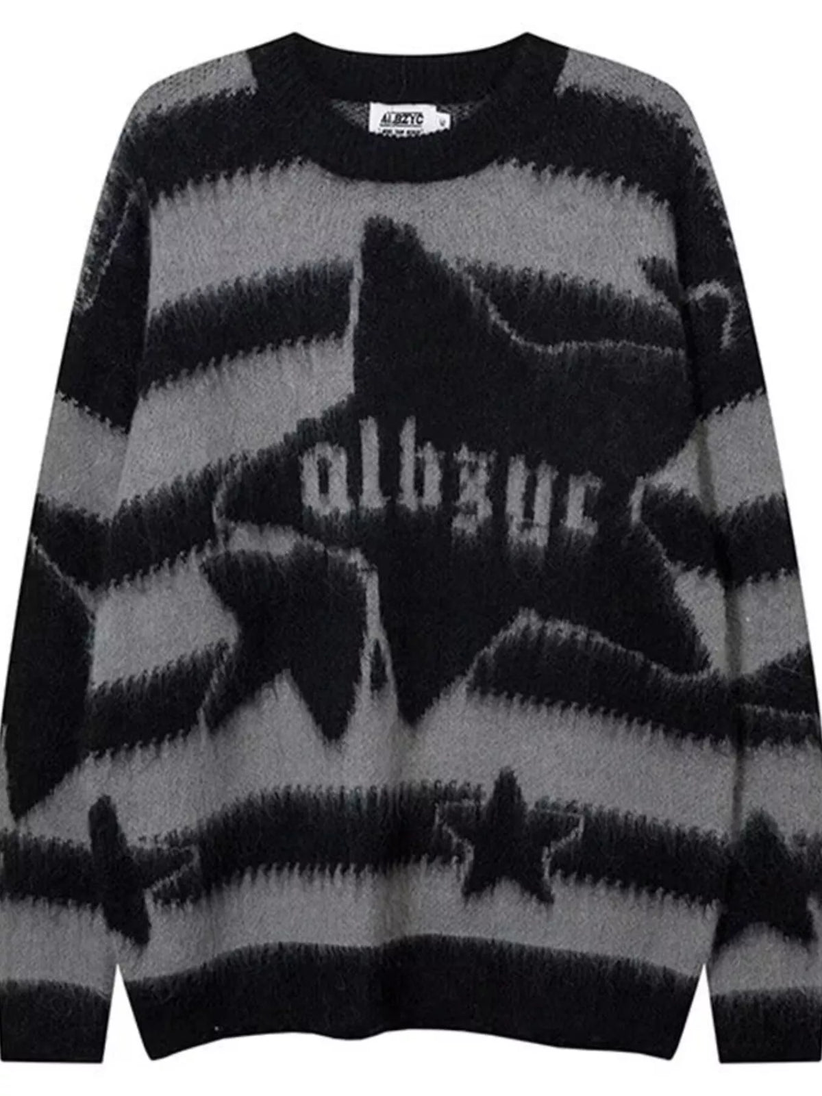 Men's Star Pattern Striped Knit Sweater - Lilixa.store
