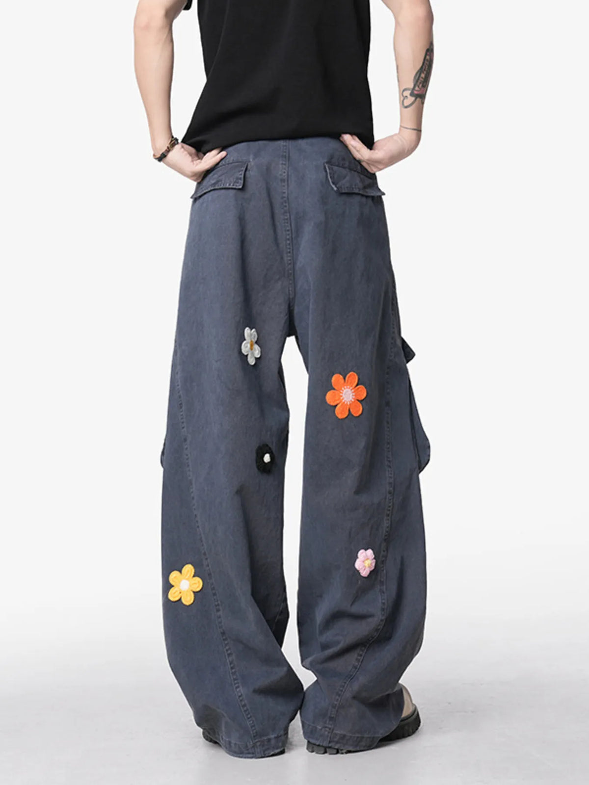 Men's Flower Wide Leg Pants, view 4