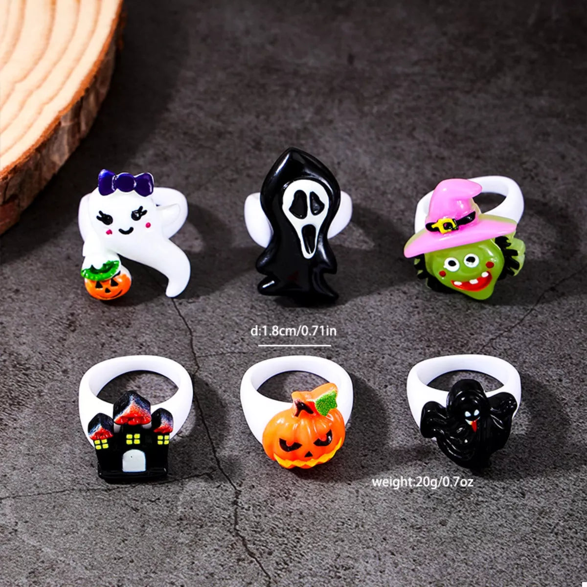 6 Piece Halloween Themed Rings - Lilixa.store