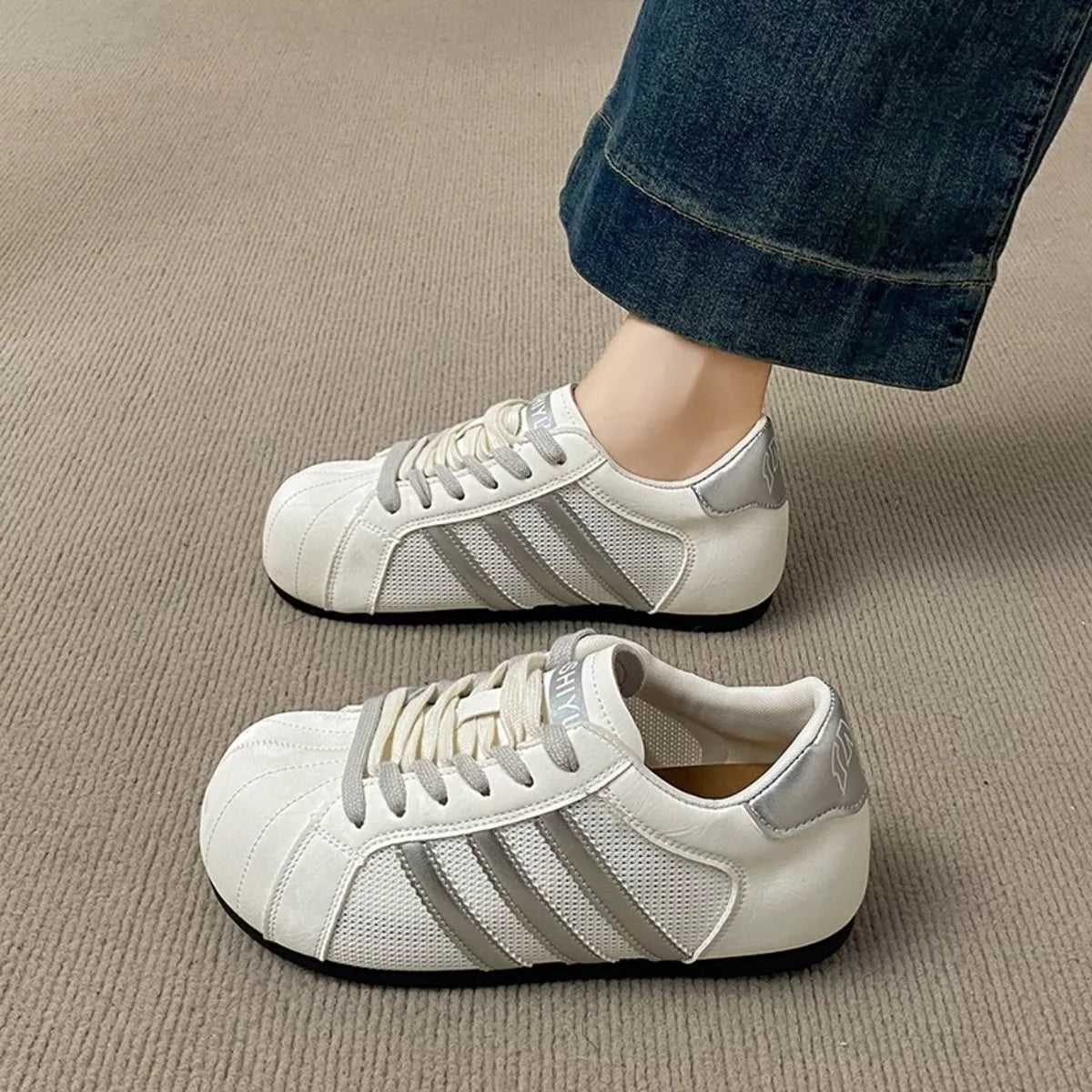 Lace Up Round Toe Sneakers - Lilixa.store