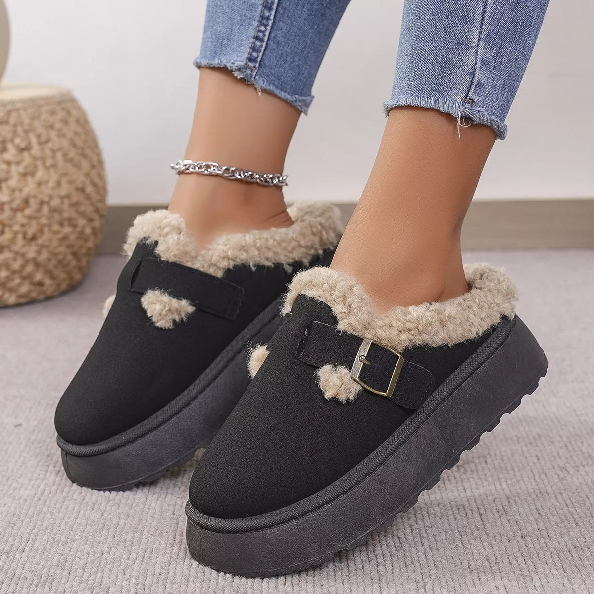 Round Toe Platform Slippers - Lilixa.store