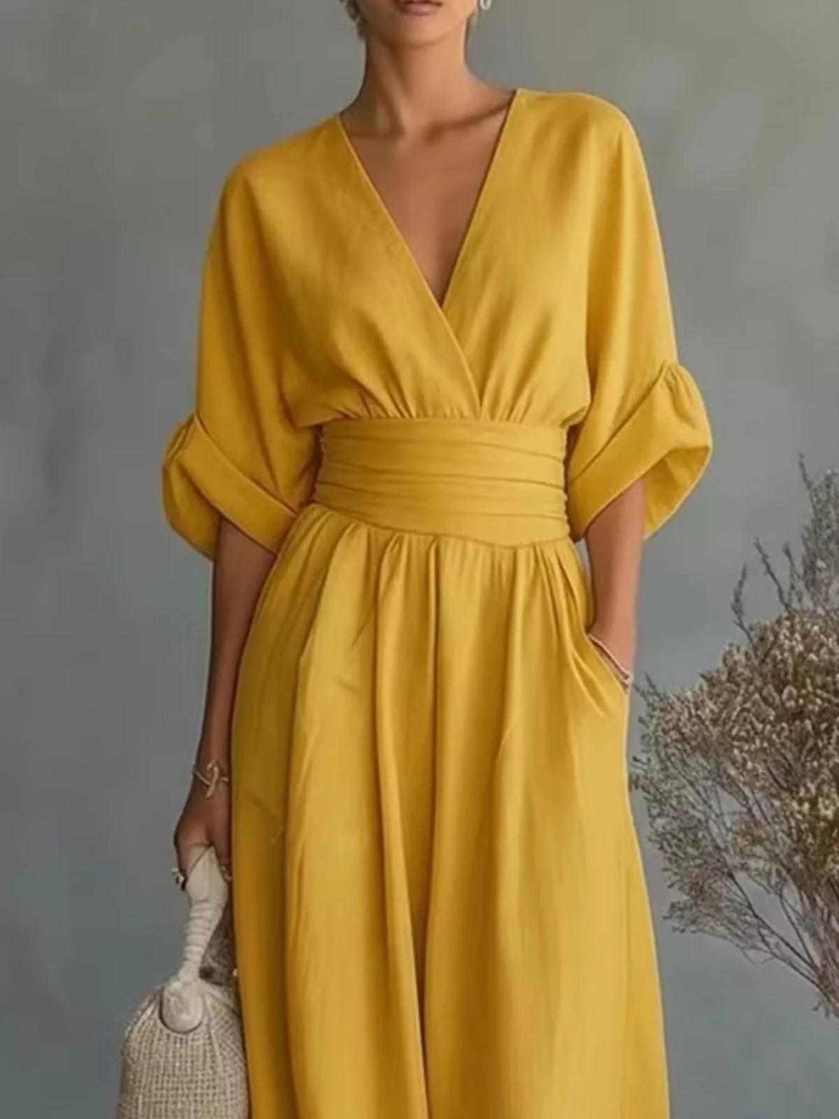 Full Size Half Sleeve Wide Leg Jumpsuit Plus Size - Lilixa.store
