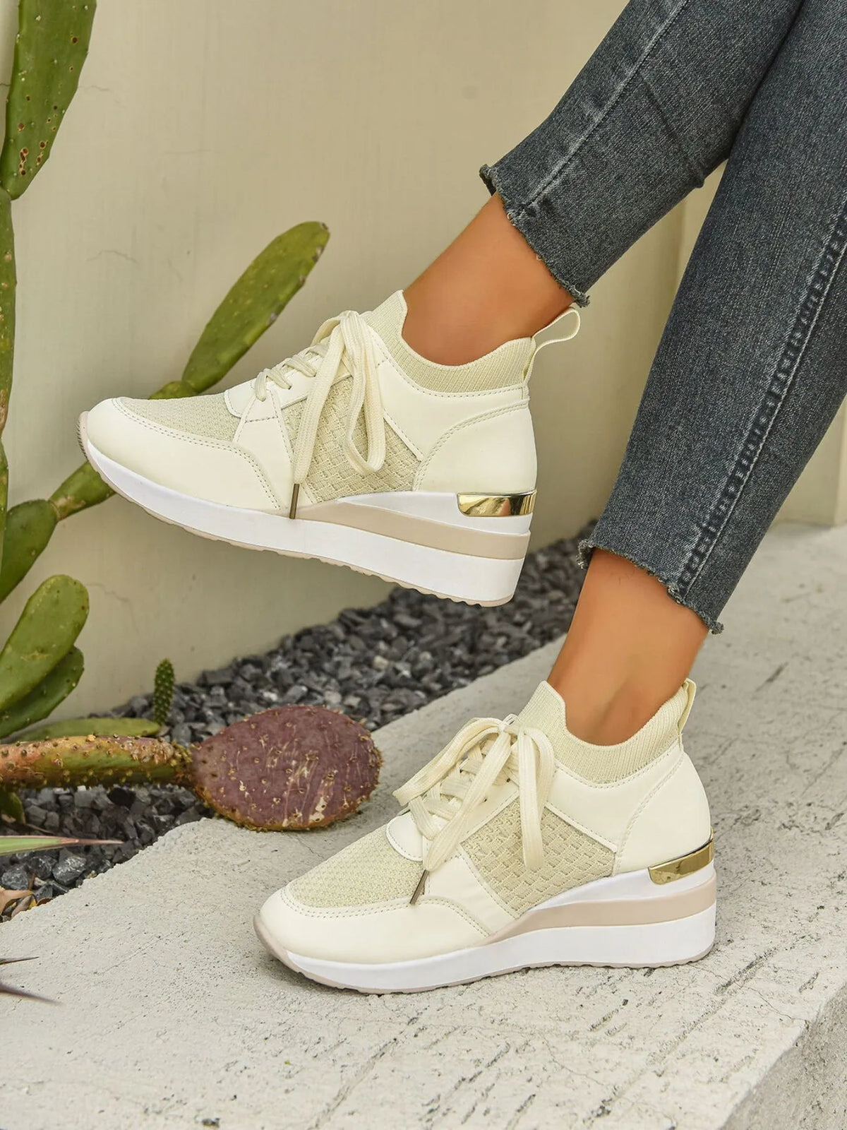 Lace Up Wedge Athletic - Lilixa.store