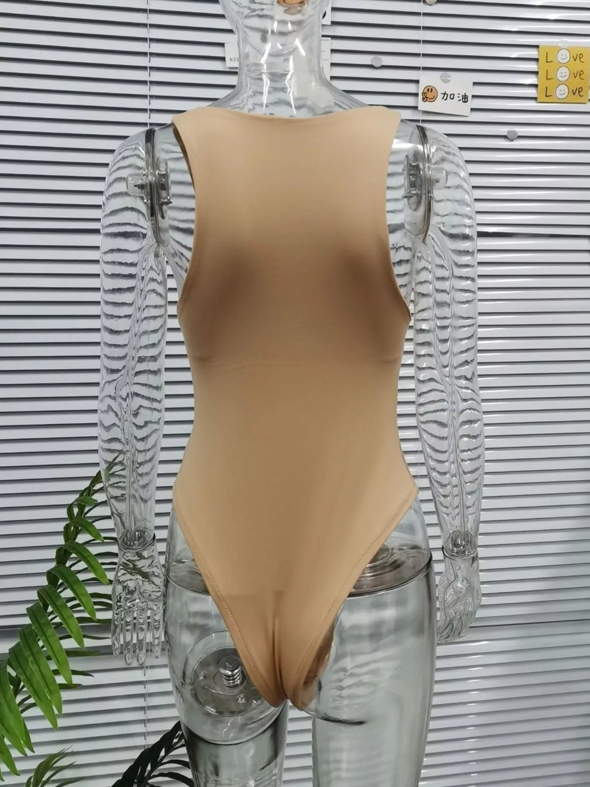 Round Neck Sleeveless Bodysuit - Lilixa.store