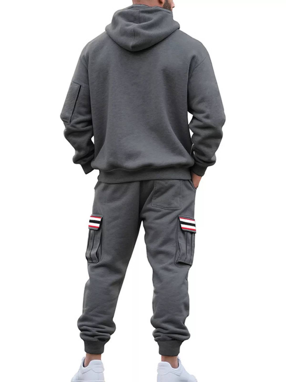 Men's Full Size Casual Half-Zip Hoodie and Cargo Pants Set Plus Size - Lilixa.store