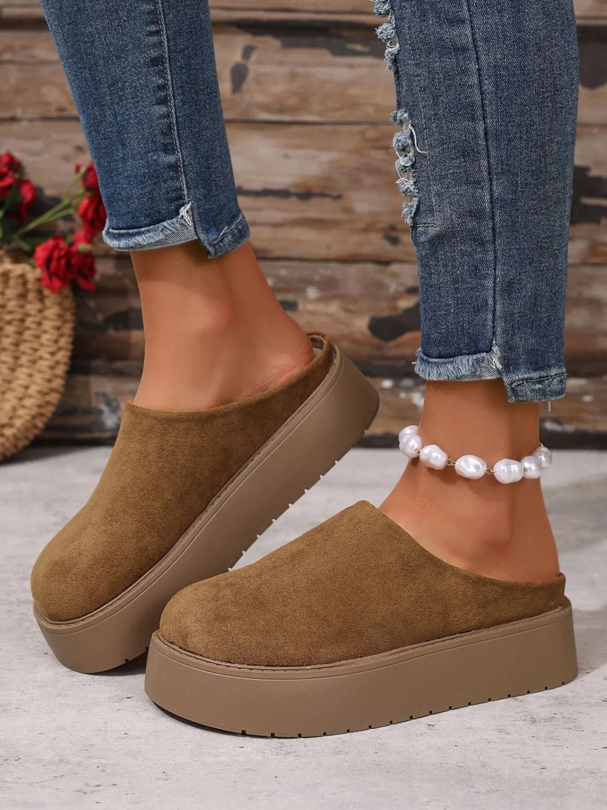 Platform Suede Slip-Ons, view 5