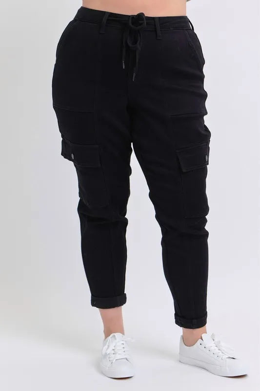Judy Blue Full Size High Waist Cargo Cuffed Jogger Plus Size - Lilixa.store