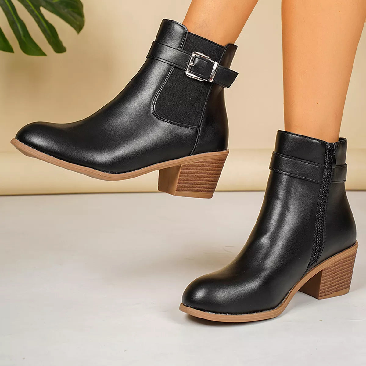 Point Toe Block Heels Boots - Lilixa.store