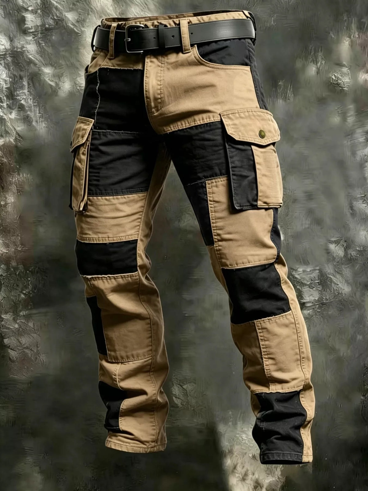 Men's Full Size Color-Block Cargo Pants Plus Size - Lilixa.store