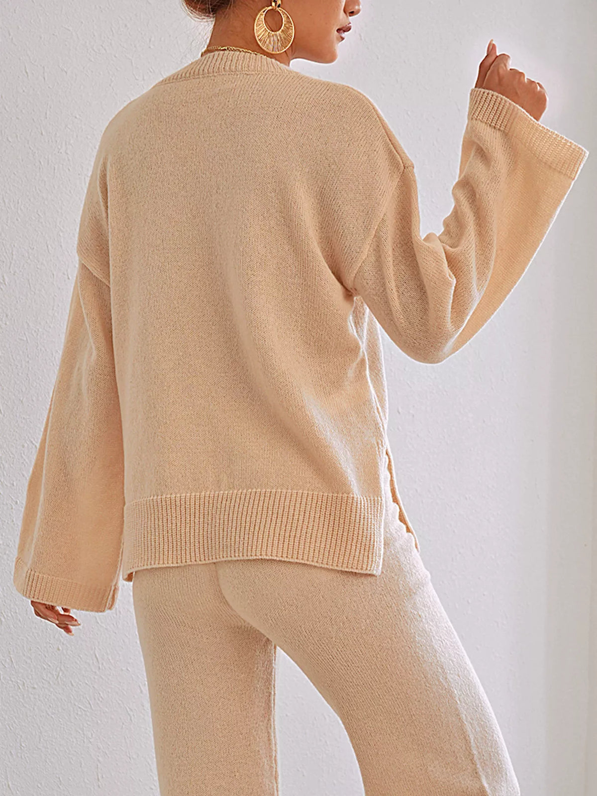 Floral Applique Crew Neck Sweater - Lilixa.store