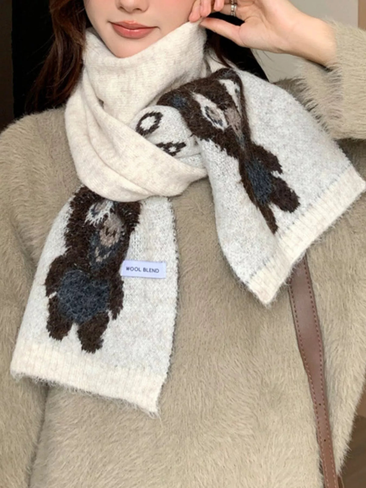 Koala Pattern Winter Scarf - Lilixa.store