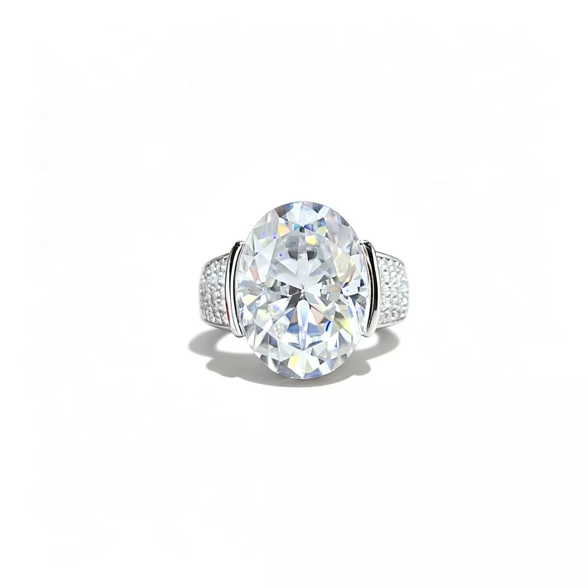 10 Carat Moissanite 925 Sterling Silver Oval Cut Ring - Lilixa.store