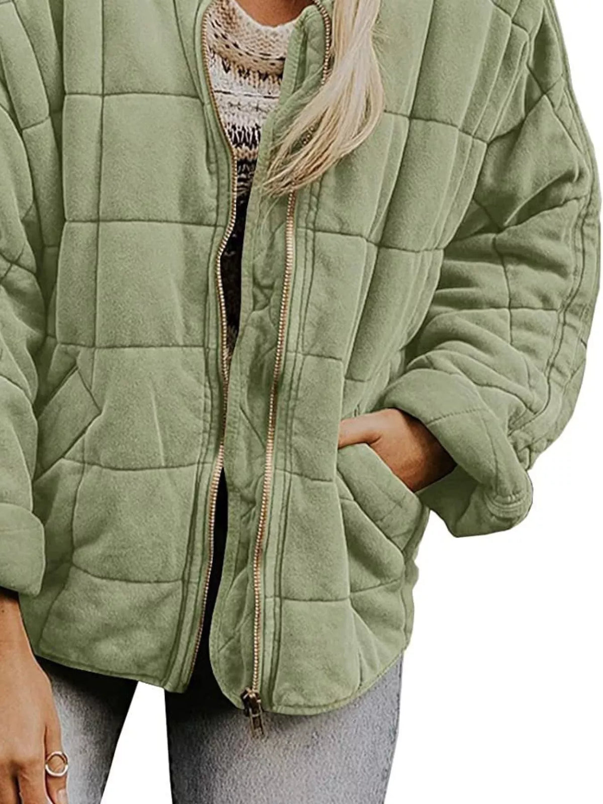 Quilted Zip Up Outerwear, view 11