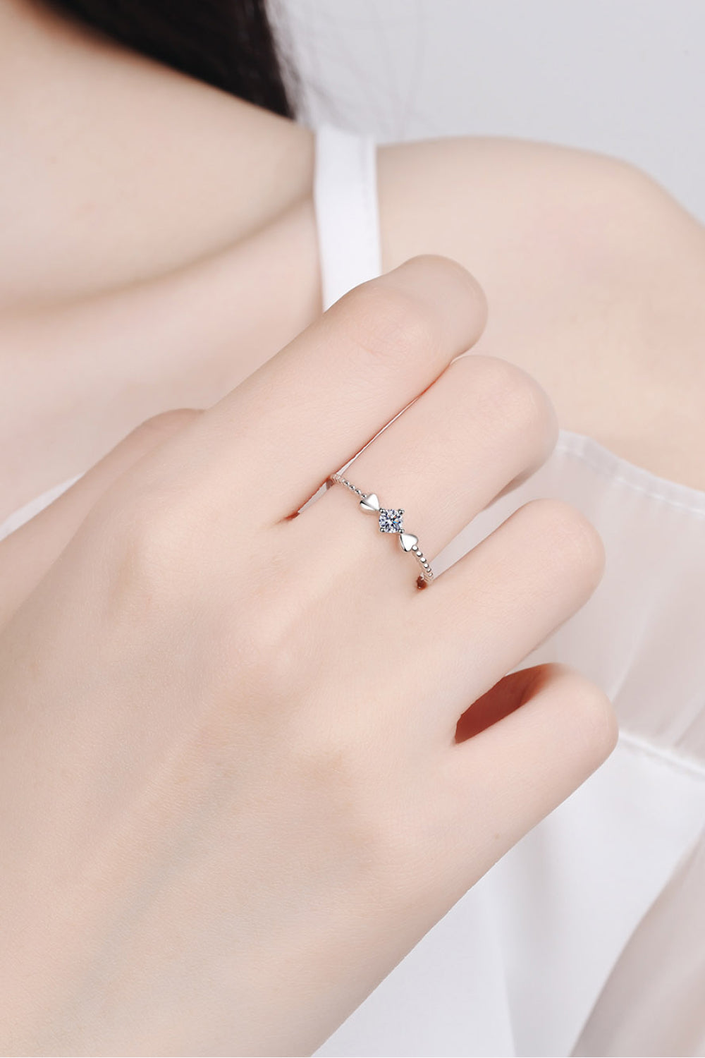 Adored Moissanite Heart 925 Sterling Silver Ring - Lilixa.store