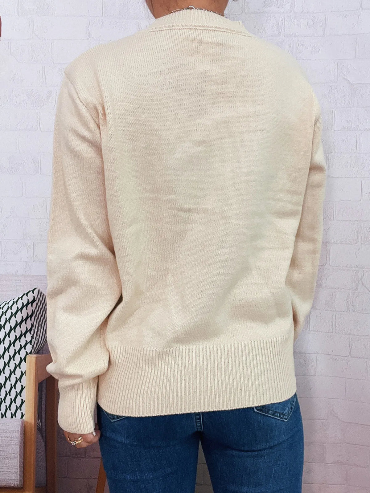Button-Front Cardigan with Colorful Detail Buttons - Lilixa.store