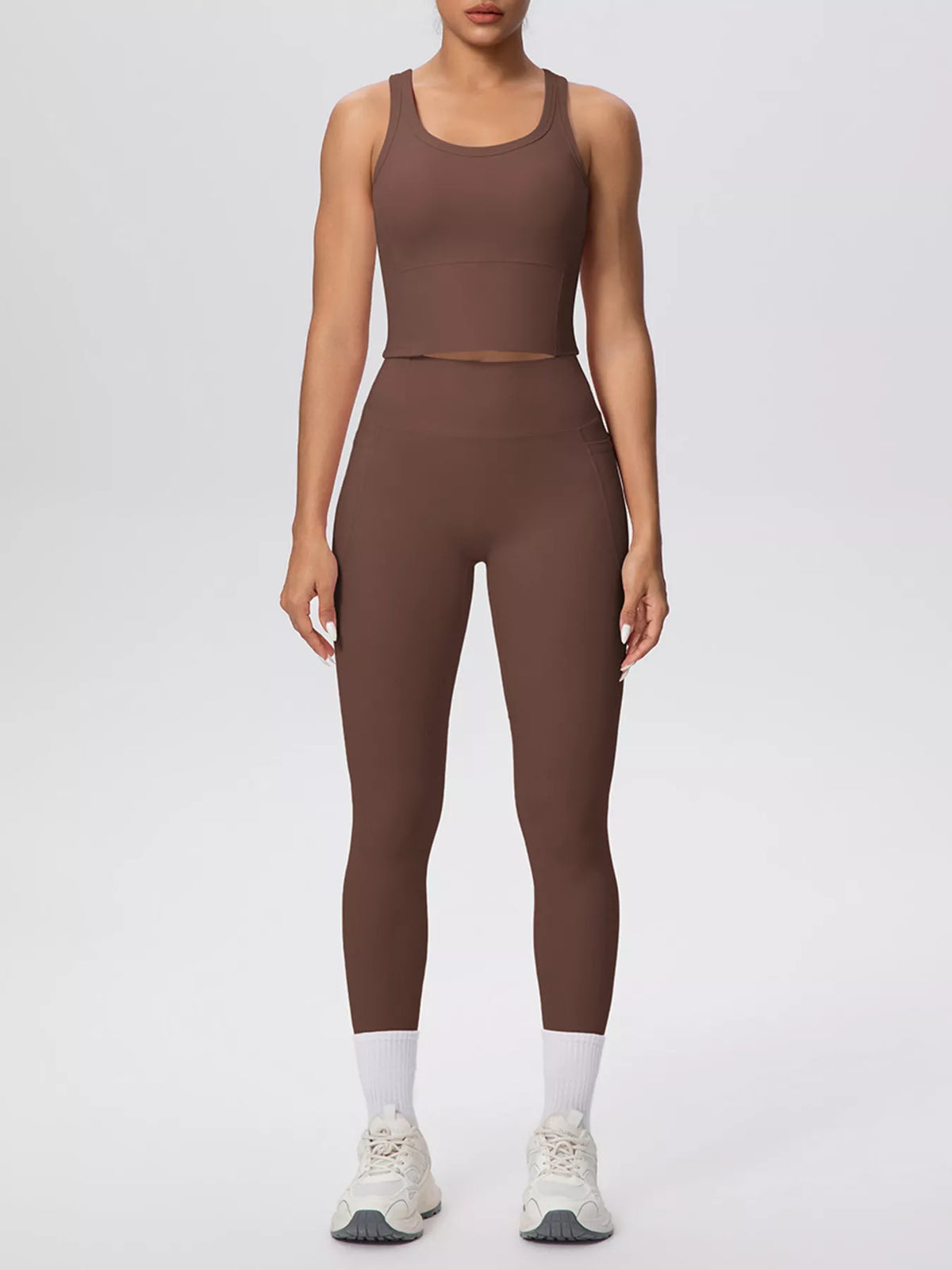 Scoop Neck Tank and High-Waisted Leggings Active Set - Lilixa.store