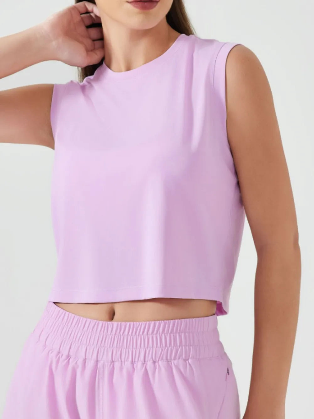 Millennia Round Neck Cropped Active Tank - Lilixa.store