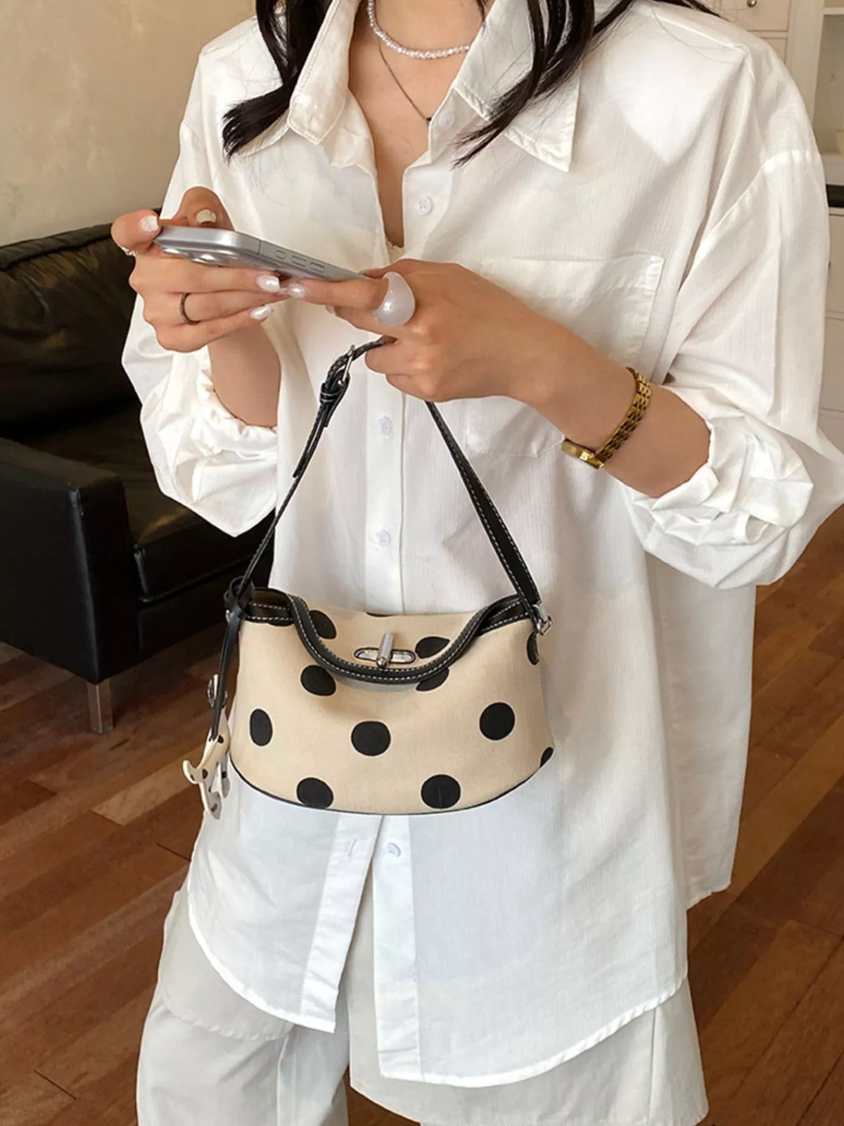 Polka Dot Shoulder Bag - Lilixa.store