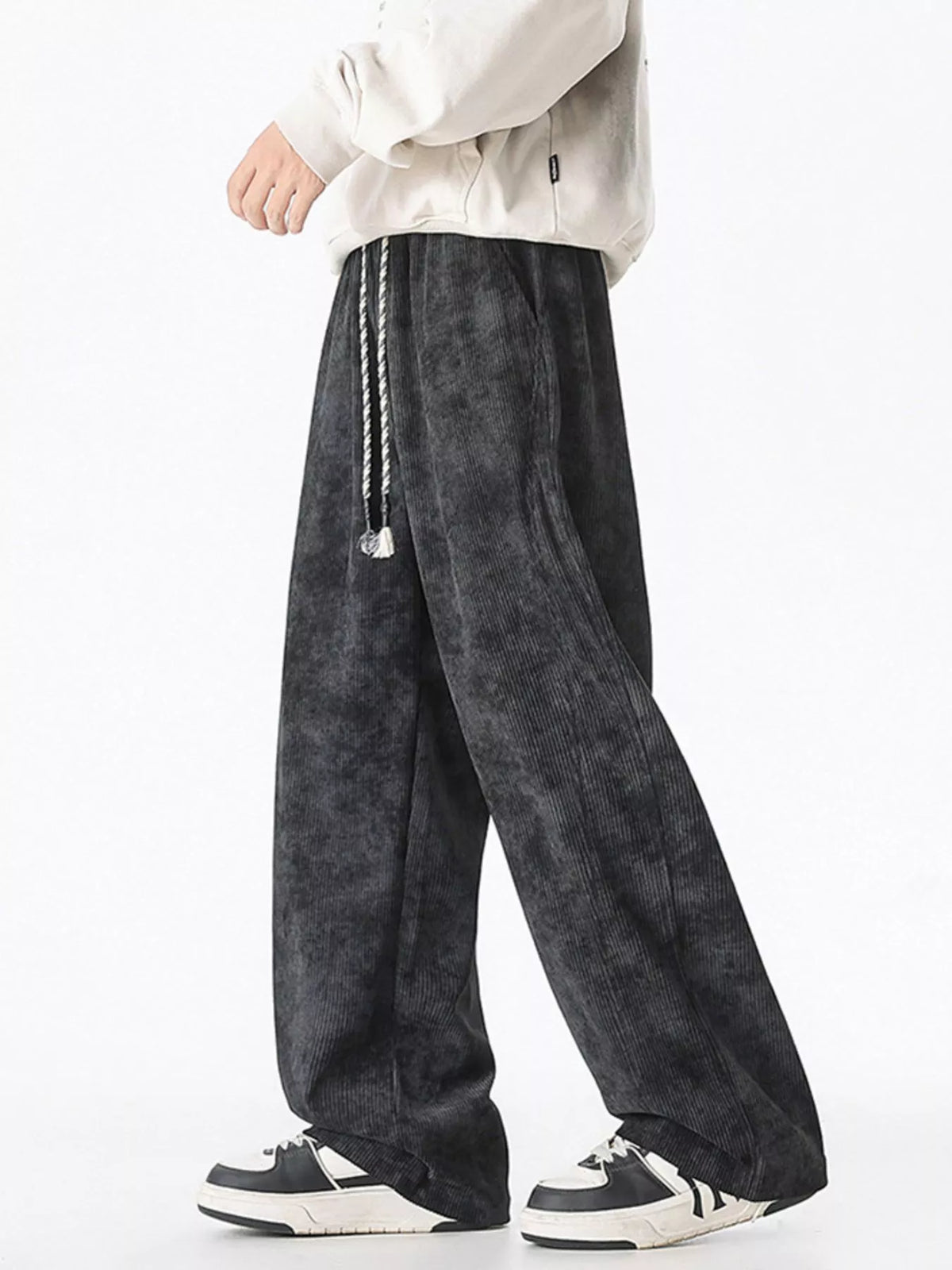Men's Plus Size Vintage Wash Wide Leg Pants, view 2