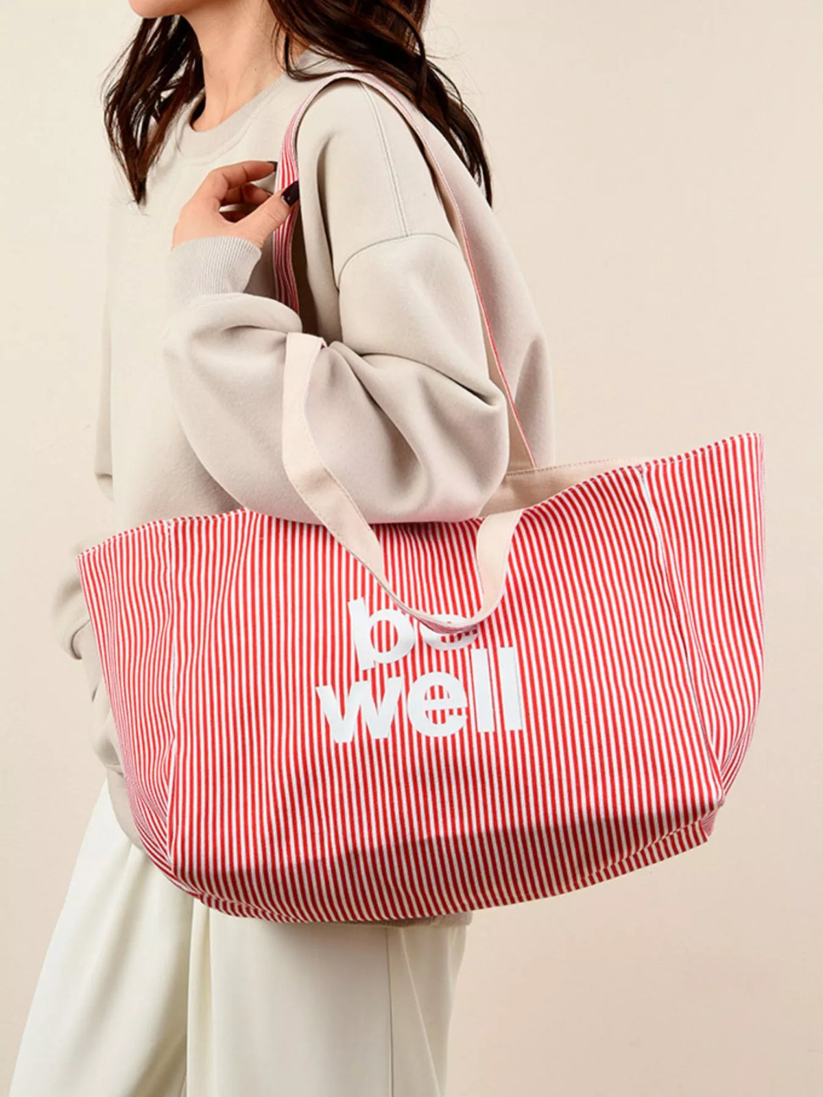 Striped Canvas Duffel Bag - Lilixa.store