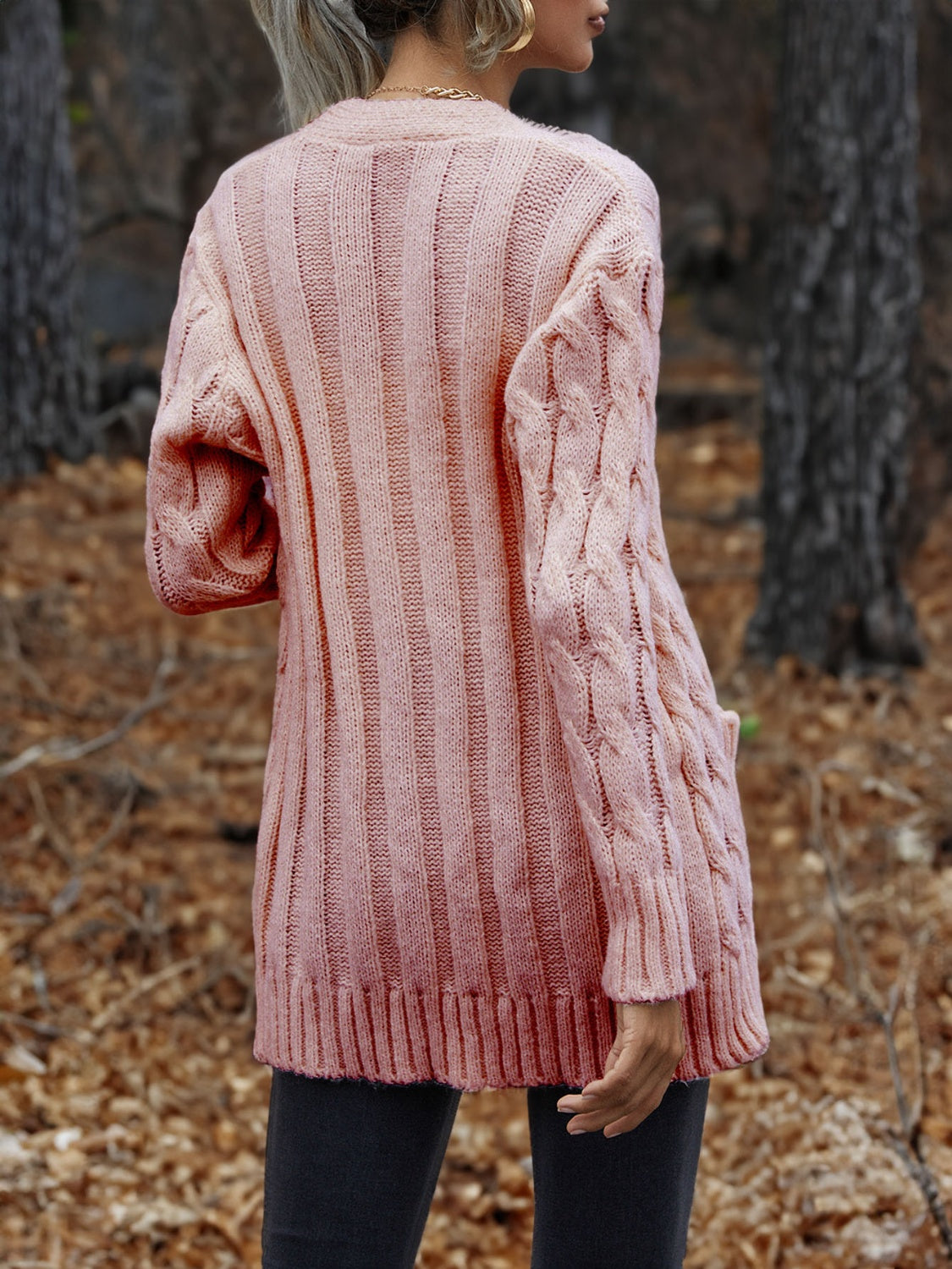 Cable-Knit Button Down Cardigan - Lilixa.store