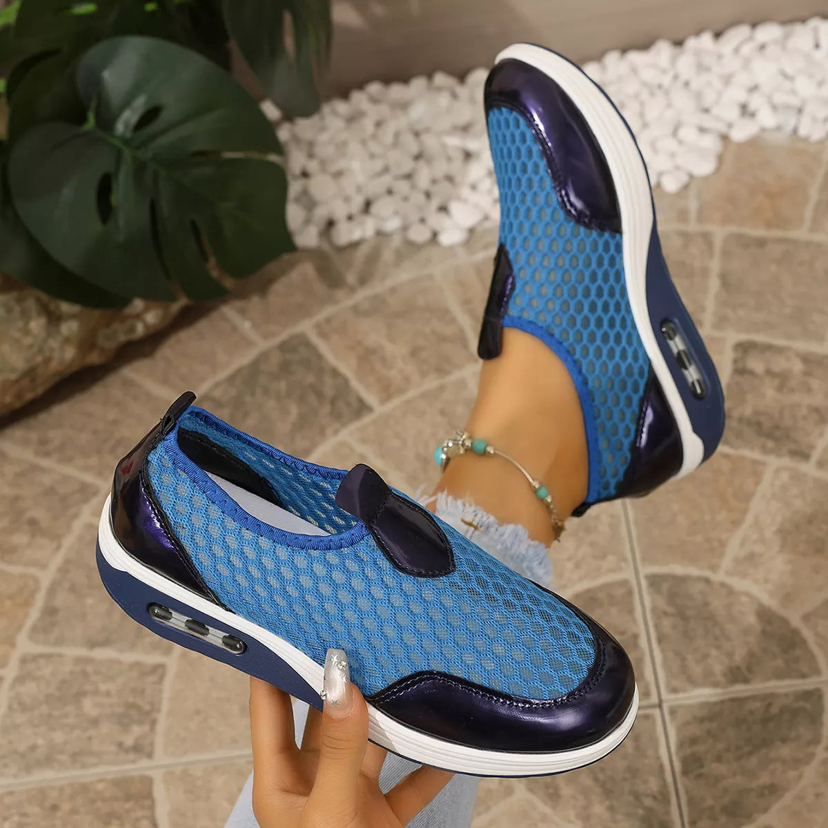 Breathable Mesh Wedge Slip-Ons - Lilixa.store
