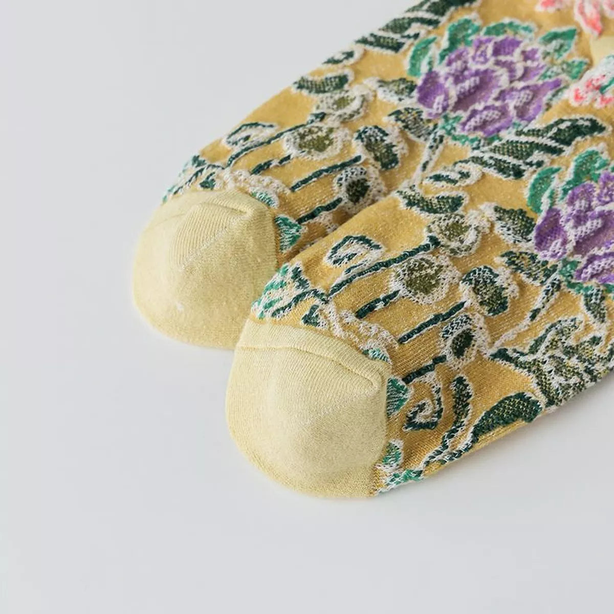 Floral Jacquard Crew Socks - Lilixa.store